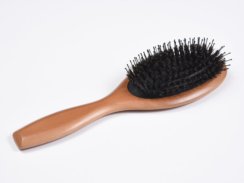 混合木製竹パドルヘアブラシ