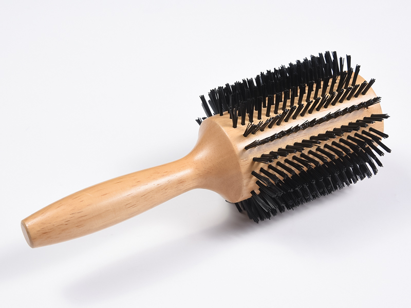 丸型木製竹スタイリングヘアブラシ