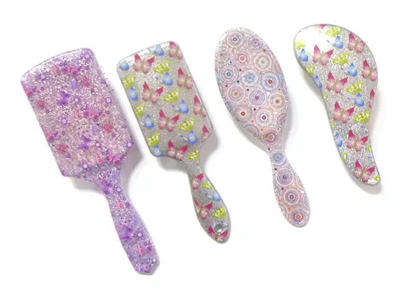 ミニソフトタッチプラスチックもつれほぐしヘアブラシ