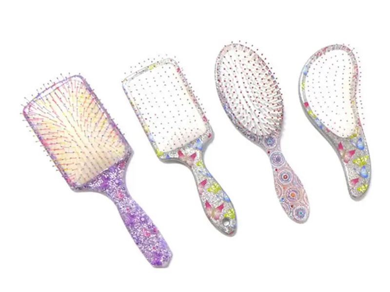 ミニソフトタッチプラスチックもつれほぐしヘアブラシ