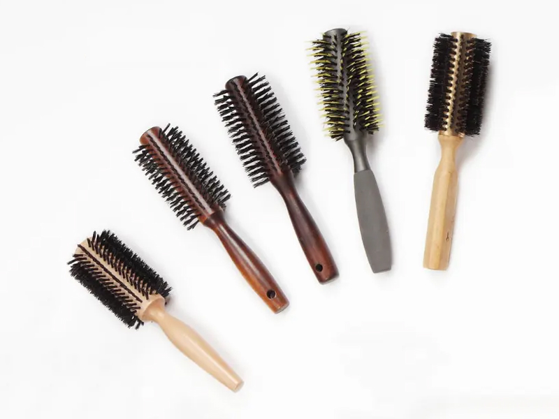 丸型木製ヘアブラシ
