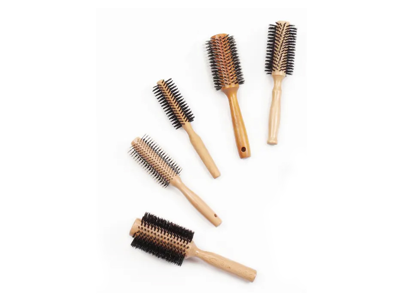 丸型木製ヘアブラシ