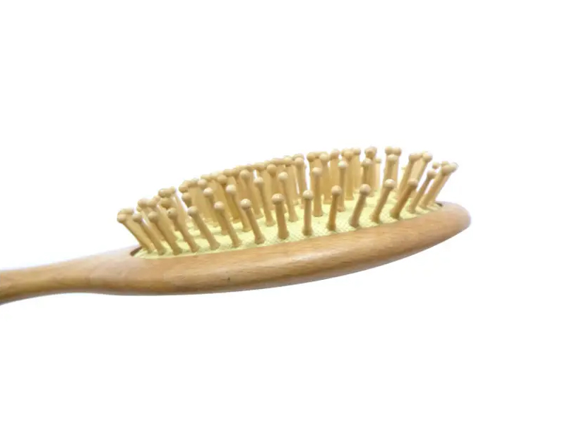 木製もつれほぐし楕円形猪毛ヘアブラシ