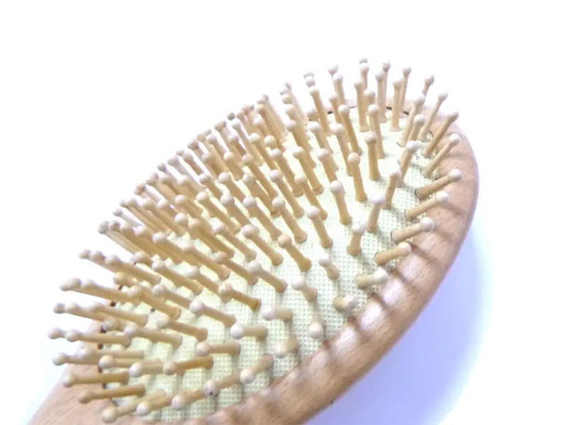 木製もつれほぐし楕円形猪毛ヘアブラシ