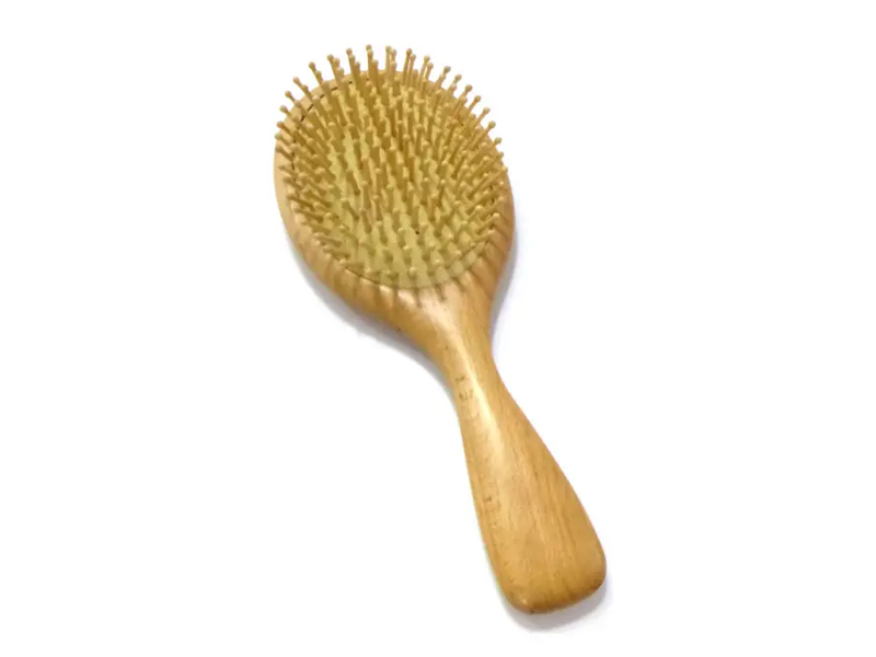 木製もつれほぐし楕円形猪毛ヘアブラシ